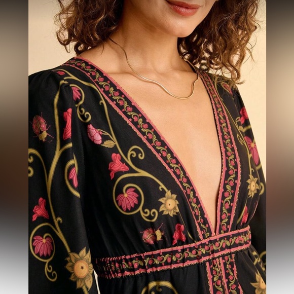 Elegant Black Floral Maxi Dress - Picture 5 of 7